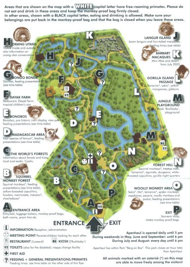 Apenheul Zoo Zoomap
